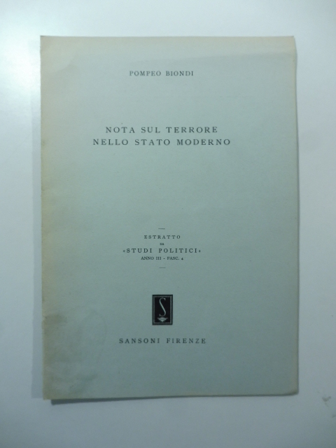 Nota sul terrore nello stato moderno
